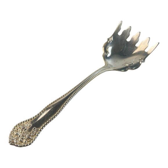 Antique Rose York Rose Silverplate Beef Fork by EHH Smith / National Silver Co - Picture 2 of 8